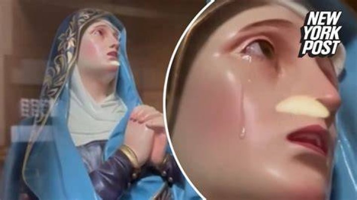 'Crying' Virgin Mary statue with tears 'flowing' down cheeks stuns churchgoers