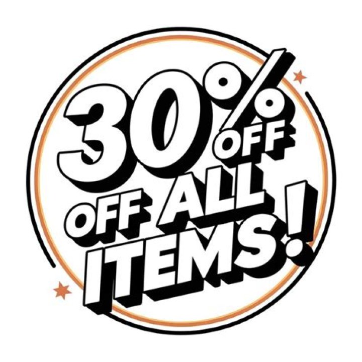 30% off all items, sale pieces