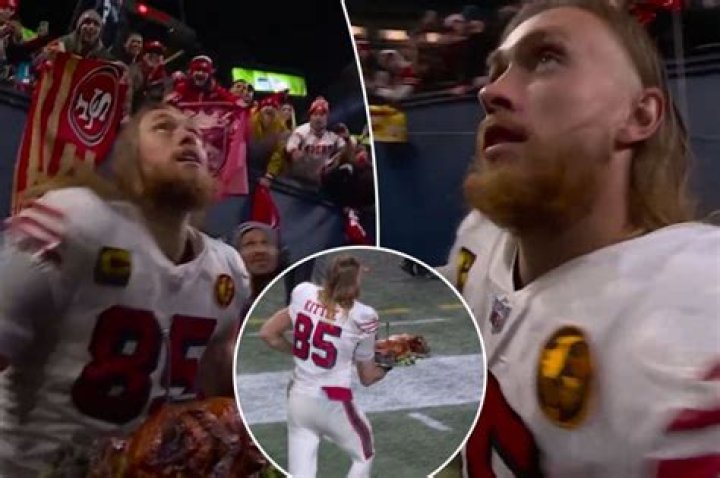 49ers star snags entire turkey from NBC interview, tosses leg to fans
