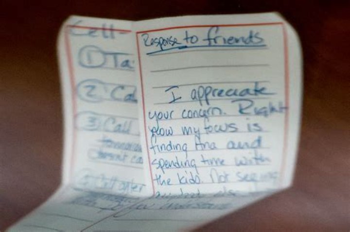Brian Walshe left handwritten response to 'friends'