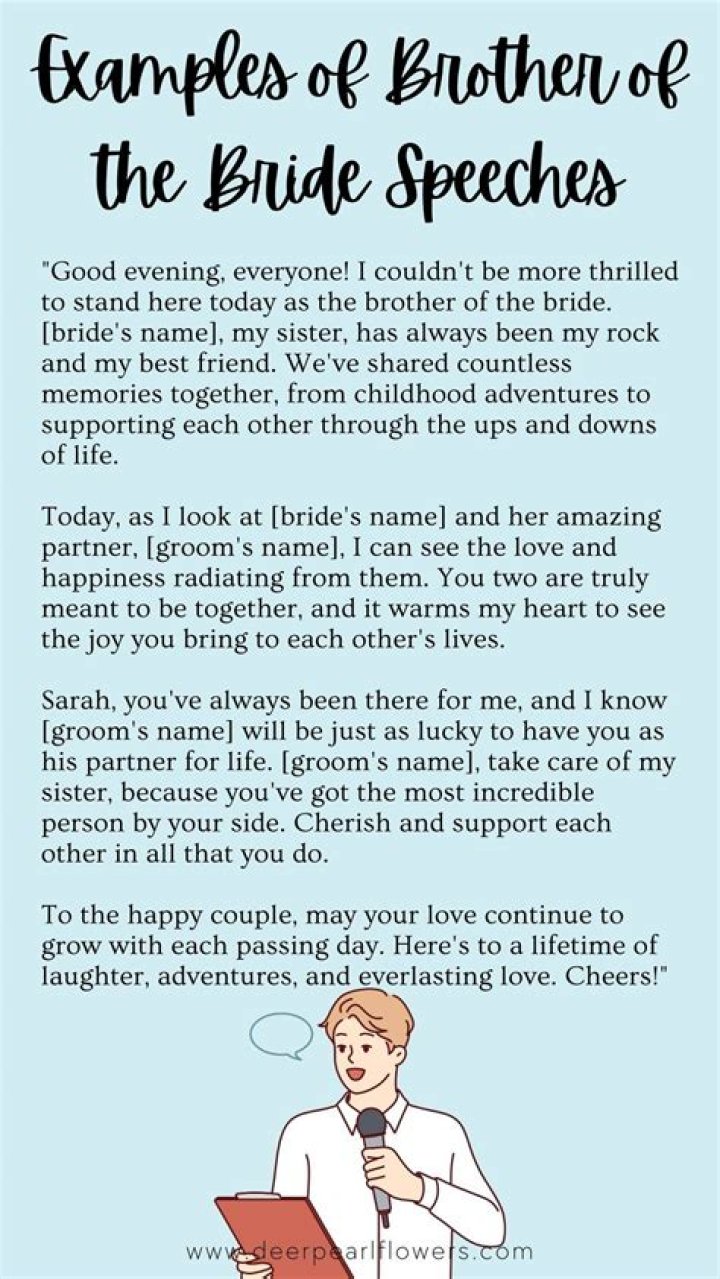 Bride's brother delivers hilarious speech roasting his sister