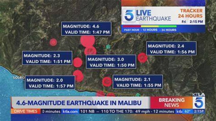 California earthquake in Ventura County measured at 4.0 magnitude