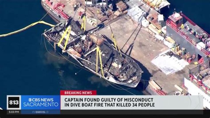 Captain found guilty of 'seaman's manslaughter' in boat fire that killed 34 off California coast