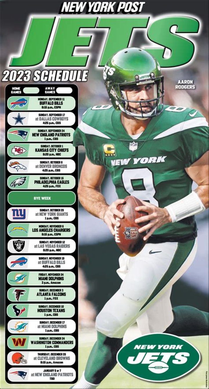 Dates, times, opponents for Weeks 1-18