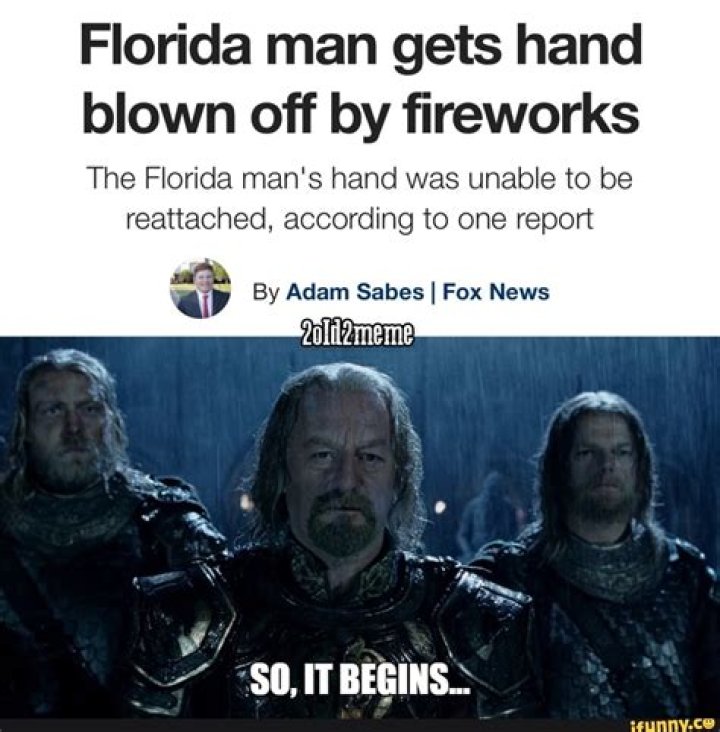 Florida man gets hand blown off by fireworks