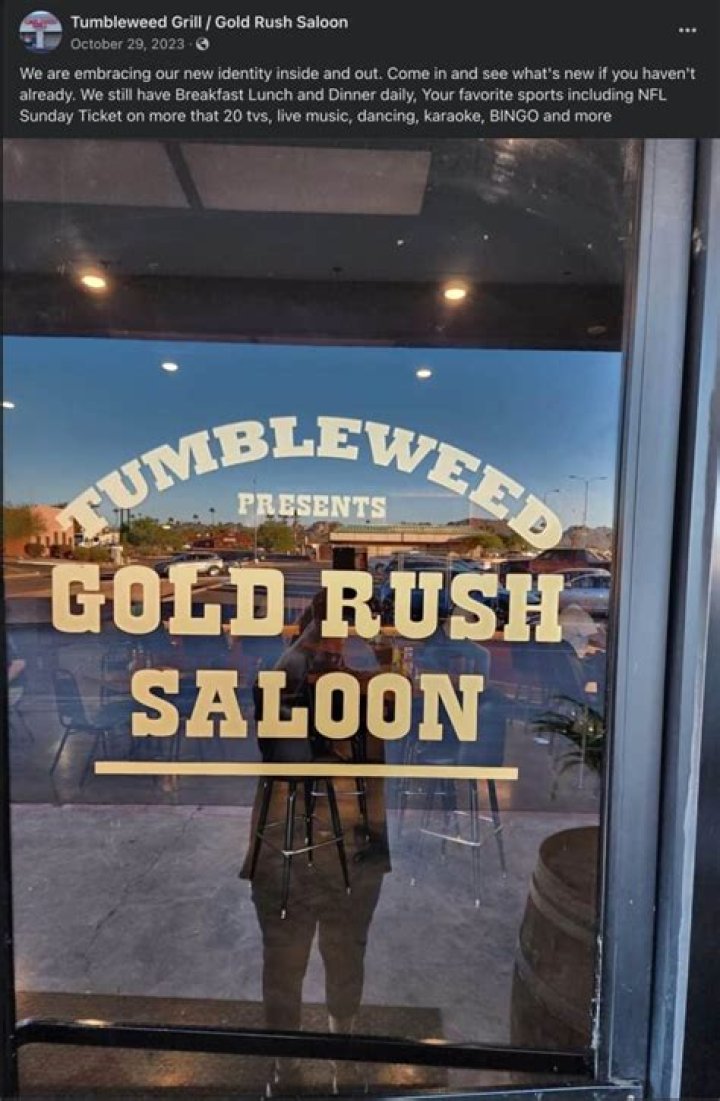 GOLD RUSH BAR & GRILL JUST DOESN’T PAN OUT