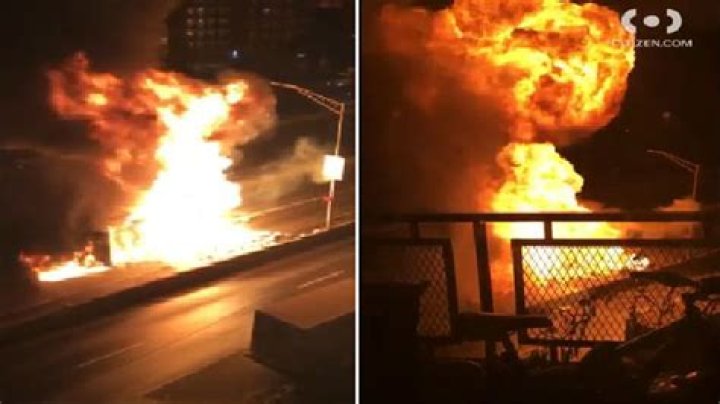 Hundreds of propane tanks explode on NYC highway: video