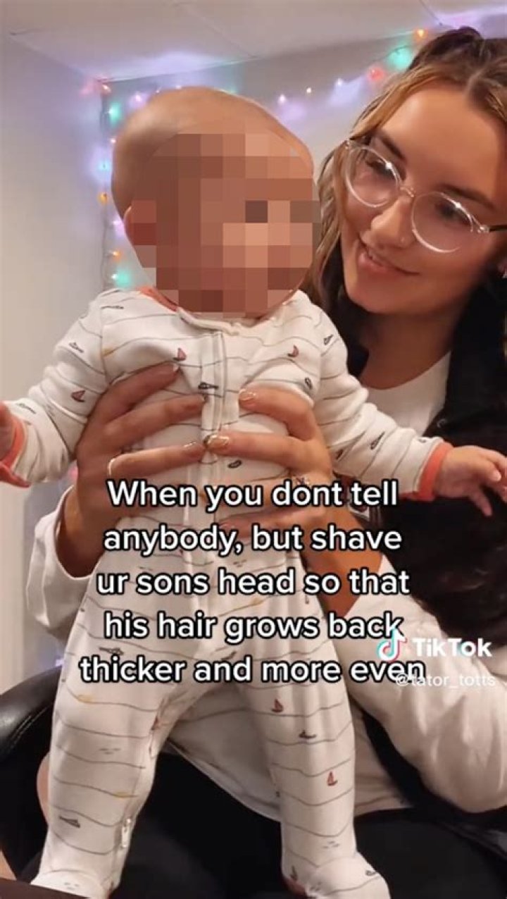 I cut my infant son's hair so it would grow back thicker