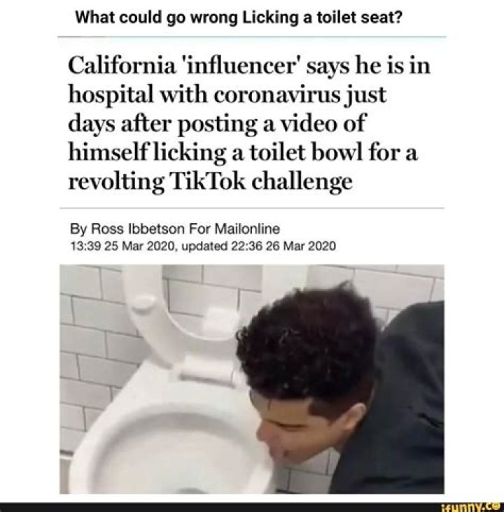 Influencer says he has coronavirus days after licking toilet