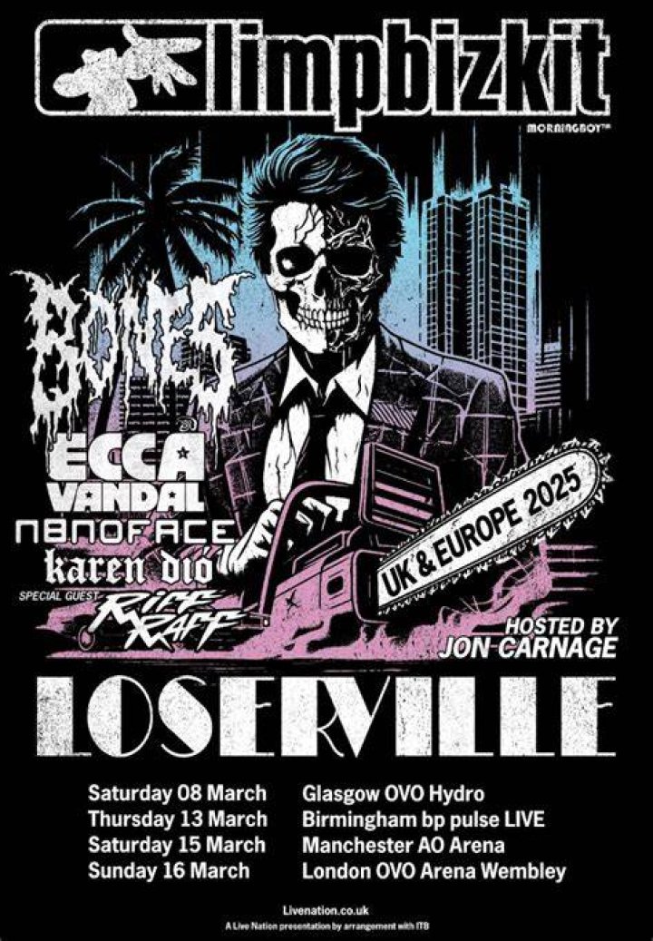 Limp Bizkit summer 2024 'Loserville' tour dates and tickets