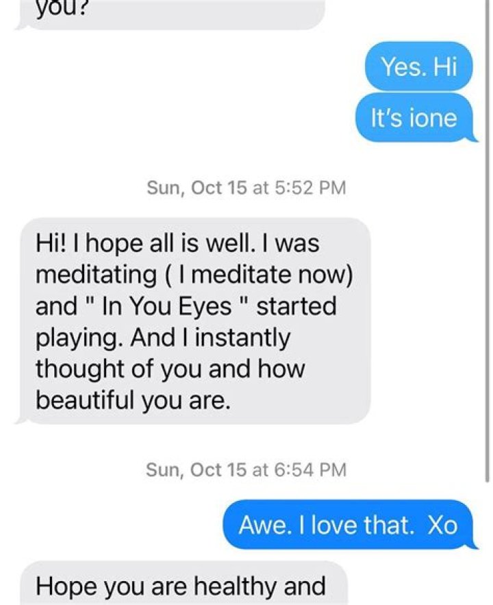 Matthew Perry's final text exchange with Ione Skye revealed