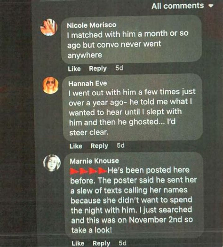 Nikko D'Ambrosio sues dozens of women over Facebook posts calling him 'very clingy,' a ghoster
