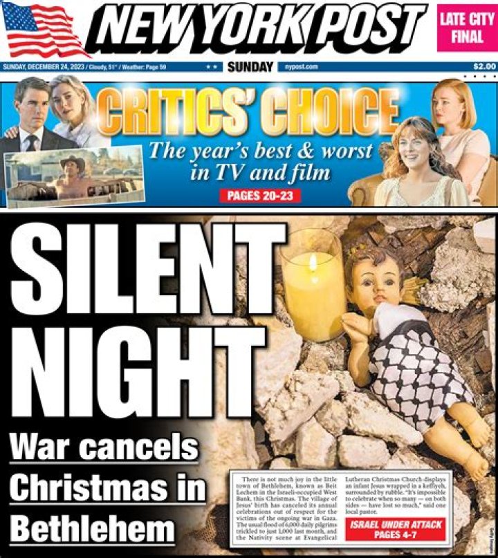 NY Post Cover for December 24, 2023