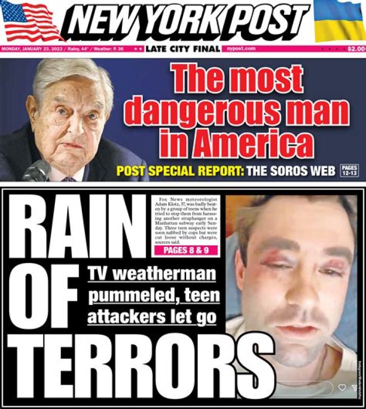 NY Post Cover for January 23, 2023