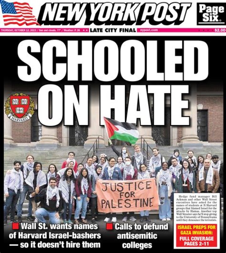 NY Post Cover for October 12, 2023
