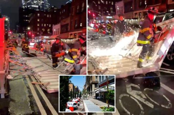 NYC celebrity haunt The Odeon sees dining structure roof blown off