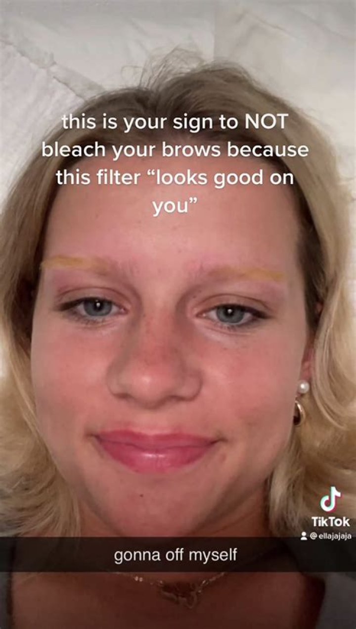 People bleaching brows — thanks to TikTok's bleach eyebrow filter