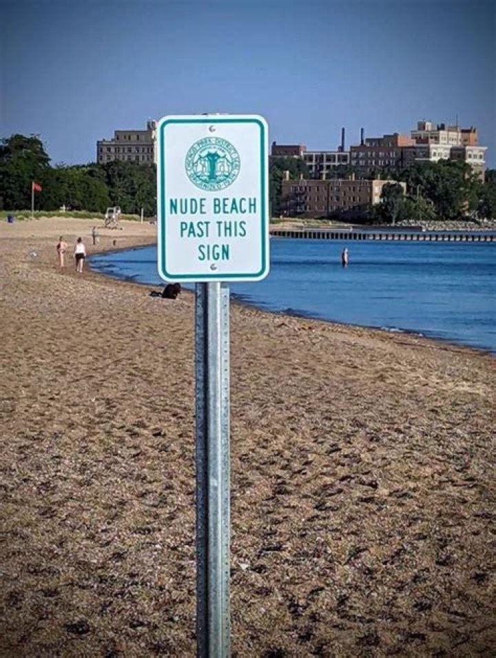 Prankster plants fake nudist beach sign at popular Chicago park