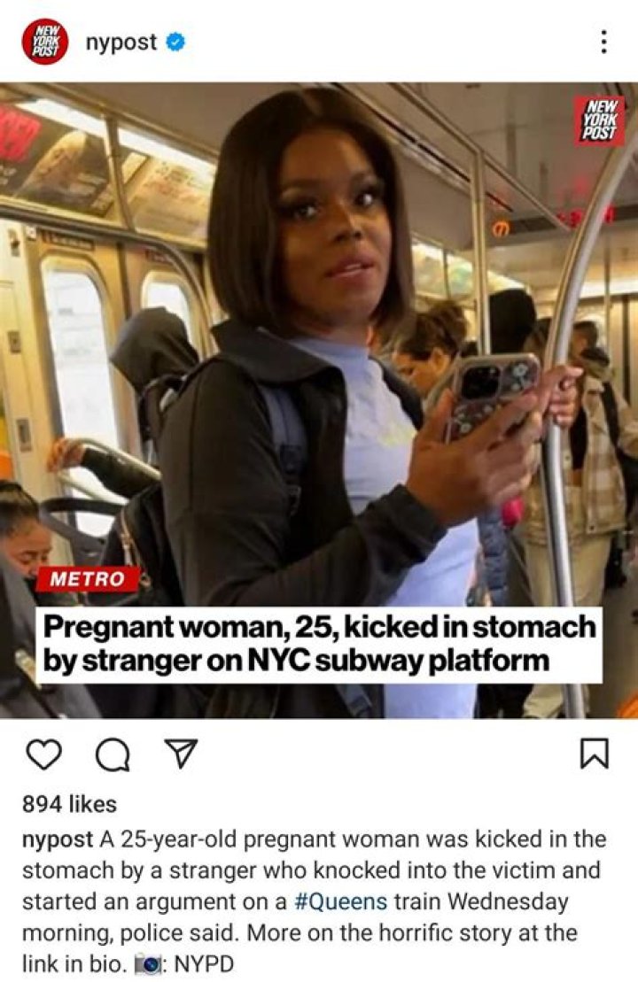 Pregnant woman kicked in stomach by stranger on NYC train platform