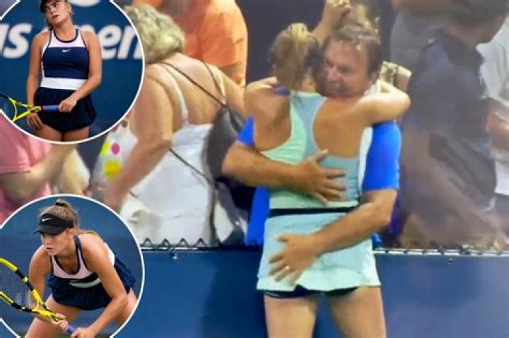 Sara Bejlek explains butt pat by father and coach at US Open