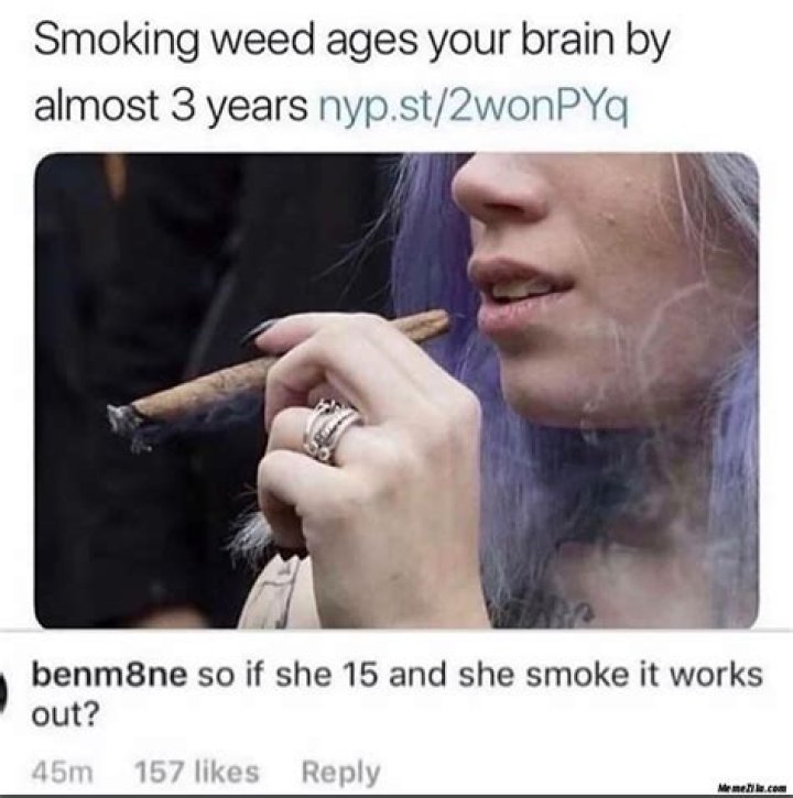 Smoking weed ages your brain by almost 3 years
