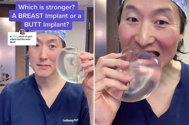 Surgeon bites breast and butt implants to test durability