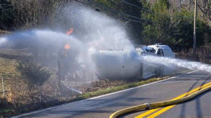 Tanker overturns in Maryland, killing driver, sets homes on fire