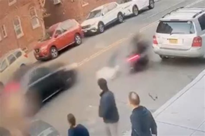 Teens on motorbike slam into parked SUV with cops in pursuit: video