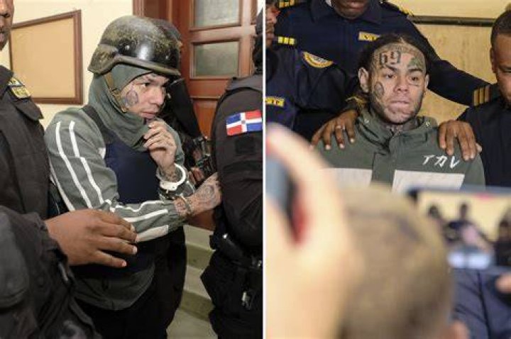 Tekashi 6ix9ine dons bulletproof vest, helmet for hearing on domestic violence charges