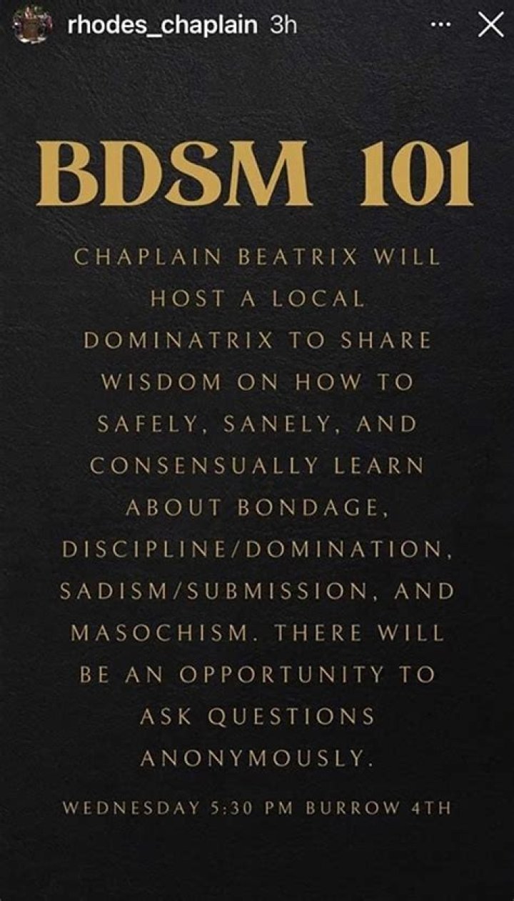 Tenn. college chaplain tried to organize BDSM workshop with dominatrix for students