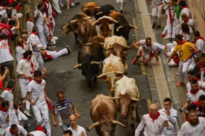 Thousands take part in first running of the bulls in Spain’s San Fermin festival