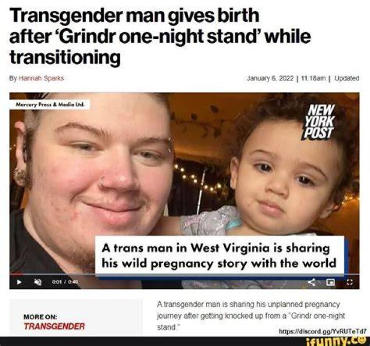 Trans man gives birth after 'Grindr one-night stand' while transitioning