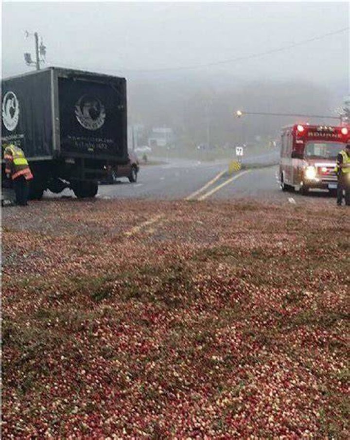 Truck spills cranberries in accident on Cape Cod bridge