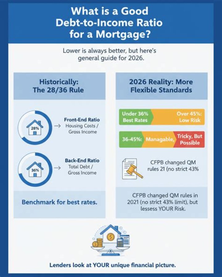 What is a good debt-to-income ratio for a mortgage?   