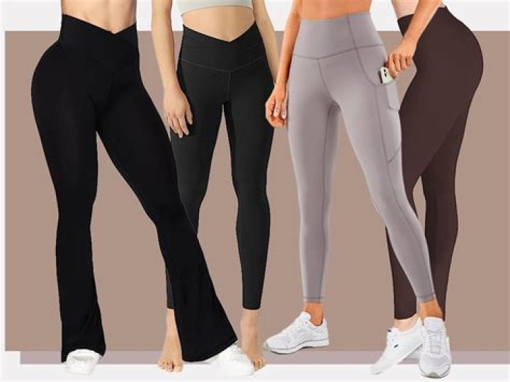 Woman's Amazon review for leggings includes mountain fall