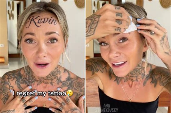 Woman with ‘Kevin’ forehead tattoo admits it was fake — with a PSA about ‘regret’